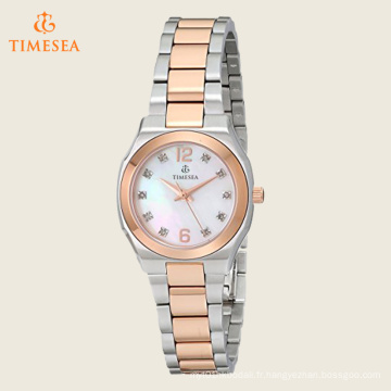 Montre analogique diamant pour femme Montre japonaise à deux tons Quartz 71203